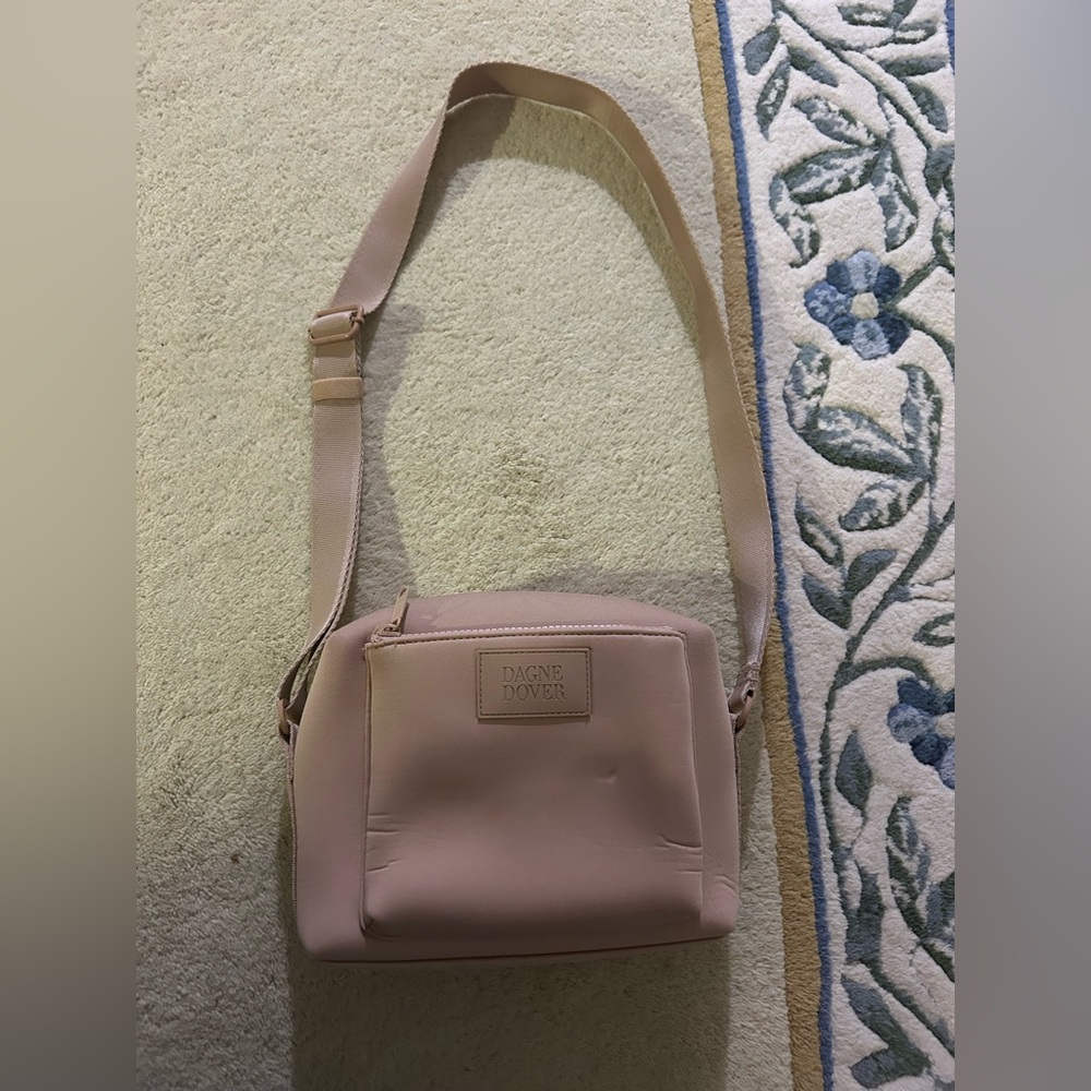 Dagne Dover Sporty Minimalist Peach Classic Crossbody Bag W/ Adjustable Straps